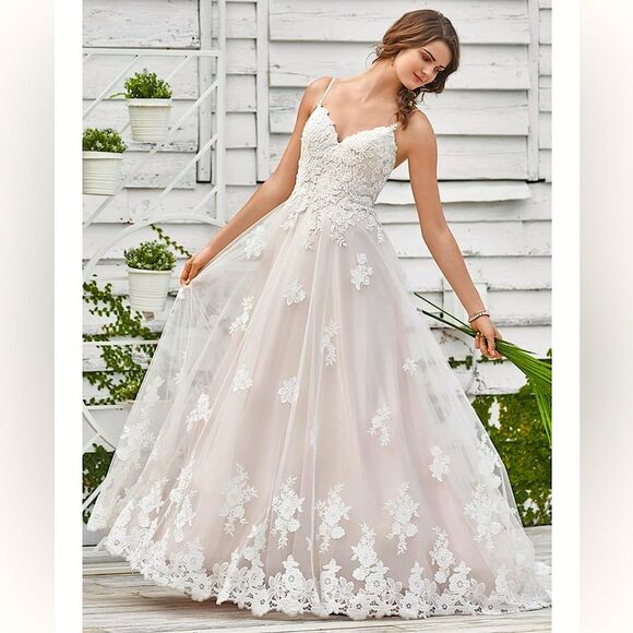 Lillian West Justin Alexander Wedding Gown Dress 66045 NWT Sample Size 8 - Picture 1 of 16